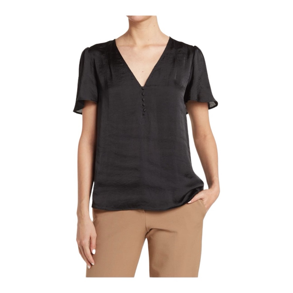 Paige Sevina Flutter Sleeve Satin Blouse